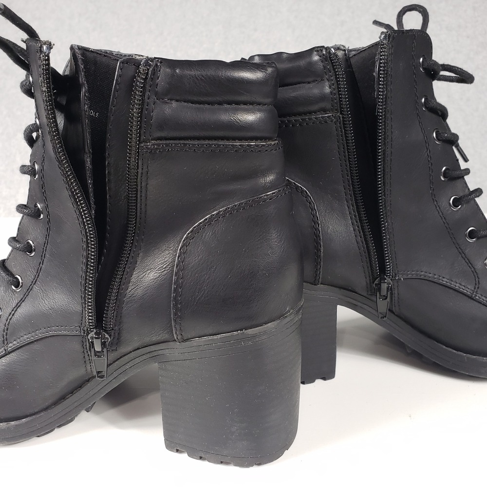 Esmeralda Womens Combat‎ Boots Size 8.5 Black Chunky Lug Sole Lace Up Moto Goth - Picture 5 of 14